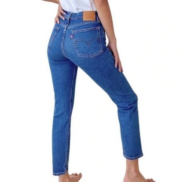 NEW Levis Wedgie Straight High Rise Button Fly Premium Jeans Blue 25 - Picture 2 of 7